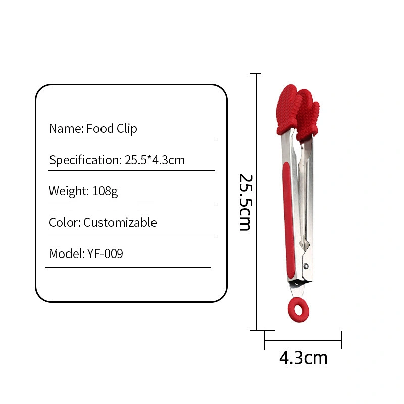 Christmas Food Tongs Kitchen Tongs Stainless Steel Food Clip With Silicone Tips for Cooking Non-Stick Heat Resistant BBQ Grill