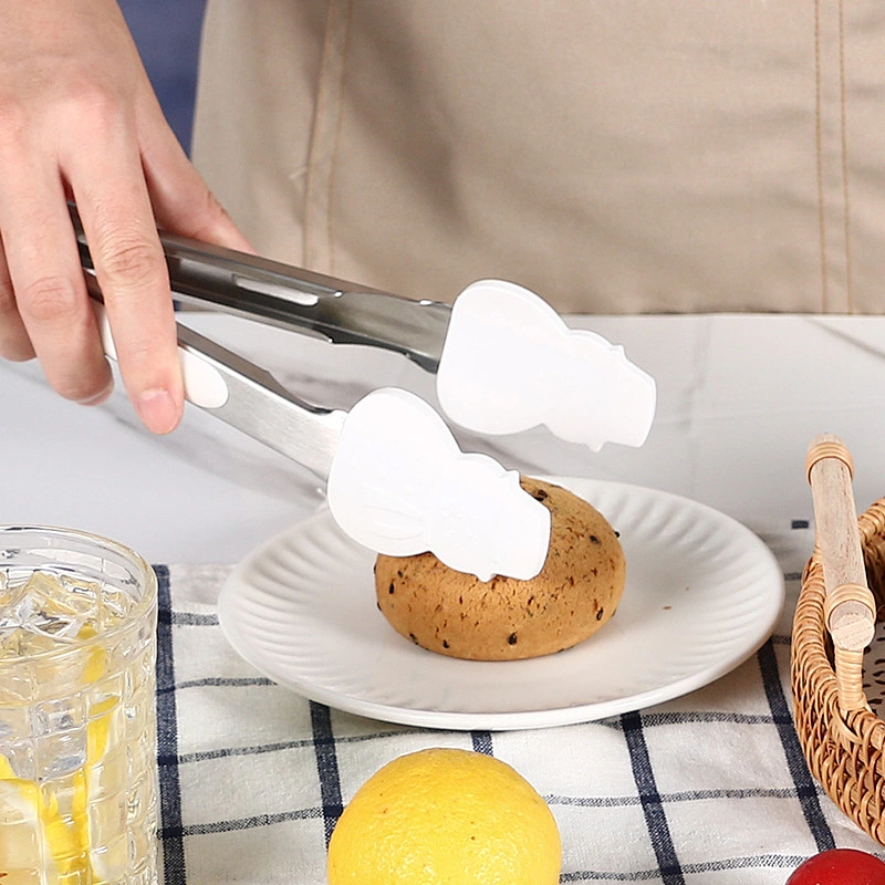 Christmas Food Tongs Kitchen Tongs Stainless Steel Food Clip With Silicone Tips for Cooking Non-Stick Heat Resistant BBQ Grill